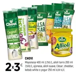 Coviran Chovi mayonesa, alioli, ajonesa, alioli suave, César, cheddar, kebab white o yogur oferta