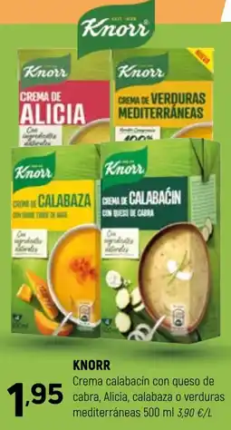 Coviran Knorr crema calabacín con queso de cabra alicia calabaza o verduras mediterráneas oferta
