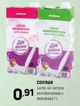Coviran Coviran leche sin lactosa semidesnatada o desnatada oferta