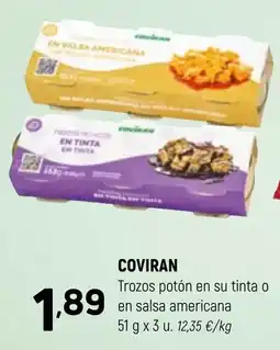 Coviran Coviran trozos potón en su tinta o en salsa americana oferta