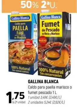 Coviran Gallina Blanca caldo para paella marisco o fumet pescado oferta