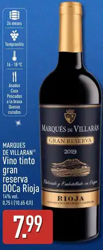 ALDI Marques de Villaran vino tinto gran reserva oferta