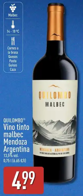 ALDI Quilombo vino tinto malbec oferta