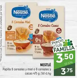 Coviran Nestlé papilla 8 cereales y miel o 8 cereales y cacao oferta