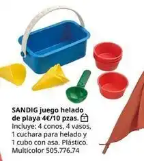 Sandig juego helado de playa