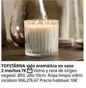 IKEA Vela - tofstárna aromatica en vaso 2 mechas oferta