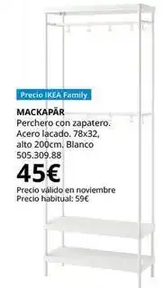 IKEA Ikea - perchero con zapatero. acero lacado oferta