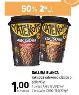 Coviran Gallina blanca - yakisoba yatekomo clasico o pollo oferta