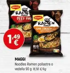 Coviran Maggi - noodles ramen pollastre o vedella oferta
