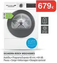 Milar Bosch - secadora wqg243d0es oferta