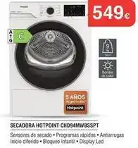 Milar Hotpoint - secadora chd94mwbsspt oferta