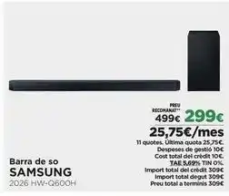 El Corte Inglés Samsung - barra de so oferta