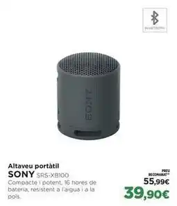 El Corte Inglés Sony - altaveu portatil srs-xb100 oferta