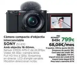 El Corte Inglés Sony - camera compacta d'objectiu intercanviable oferta