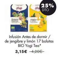 NaturaSí Yogi tea - infusión antes de dormir / de jengibre y limón 17 bolsitas bio oferta