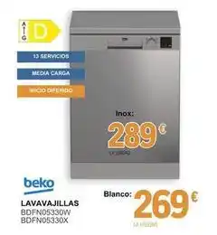 E.Leclerc Beko - lavavajillas bdfn05330w, bdfn05330x oferta