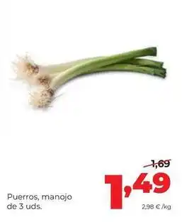 Alimerka Puerros, manojo de 3 uds oferta