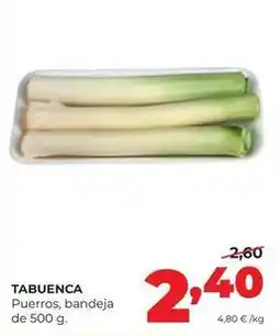 Alimerka Tabuenca puerros, bandeja oferta