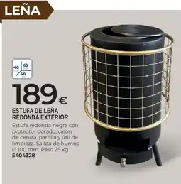 BigMat LEÑA ESTUFA DE LEÑA REDONDA EXTERIOR oferta