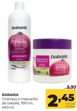 Alimerka babaria champú o mascarilla de cebolla oferta