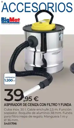 BigMat BigMat aspirador de ceniza con filtro y funda oferta