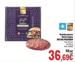 Makro Metro premium hamburguesa black angus oferta