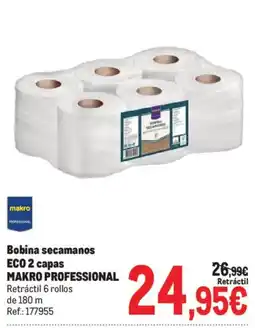 Makro makro professional bobina secamanos eco 2 capas oferta