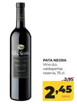 Alimerka Pata Negra vino d.o. valdepeñas reserva oferta
