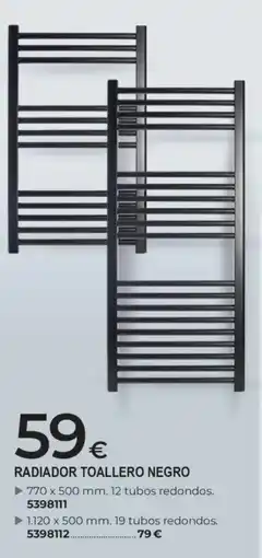 BigMat Radiador Toallero Negro oferta
