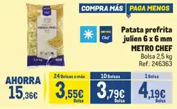 Makro Metro Chef patata prefrita julien 6 x 6 mm oferta