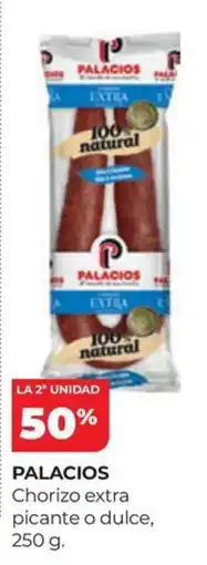 Alimerka Palacios chorizo extra picante o dulce oferta