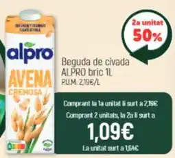 Coaliment alpro beguda de civada avena cremosa oferta