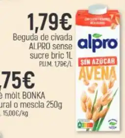 Coaliment alpro beguda de civada sense sucre bric oferta