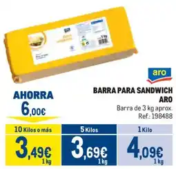 Makro aro barra para sandwich oferta