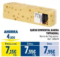 Makro Tippagral queso emmental barra oferta