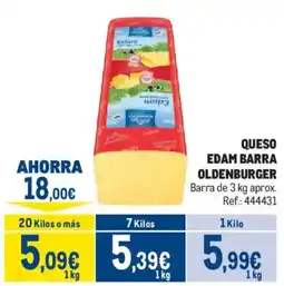 Makro Edam queso barra oldenburger oferta