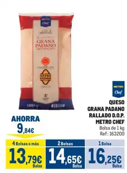 Makro Metro Chef queso grana padano rallado d.o.p. oferta
