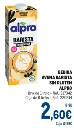 Makro Alpro bebida avena barista sin gluten oferta