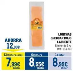 Makro Lafuente lonchas cheddar rojo oferta