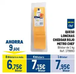 Makro Metro Chef queso lonchas cheddar rojo oferta