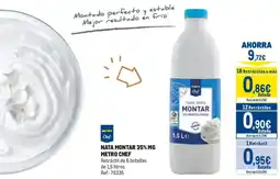 Makro Metro Chef nata montar 35% mg oferta