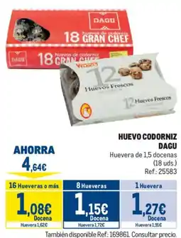 Makro Dagu huevo codorniz oferta