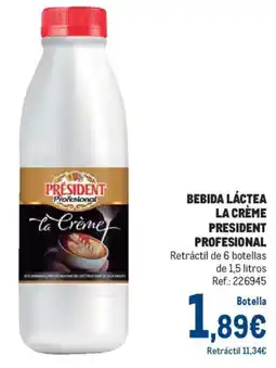 Makro President bebida lactea la crème oferta
