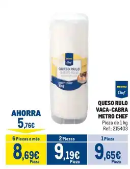 Makro Metro Chef queso rulo vaca-cabra oferta