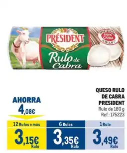 Makro President queso rulo de cabra oferta
