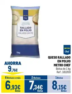 Makro Metro Chef queso rallado en polvo oferta