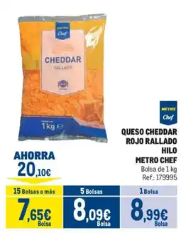 Makro Metro Chef queso cheddar rojo rallado hilo oferta