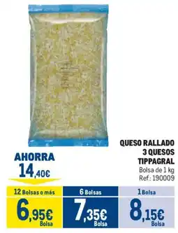 Makro Tippagral queso rallado 3 quesos oferta