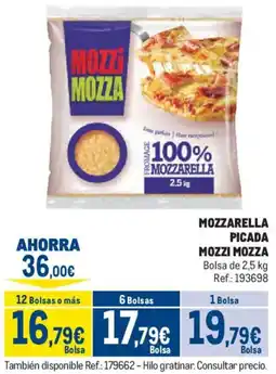 Makro Mozzi Mozza mozzarella picada oferta