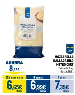 Makro Metro Chef mozzarella rallada hilo oferta